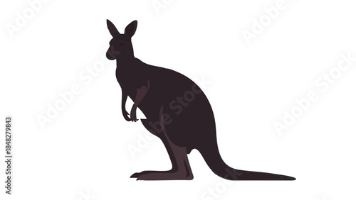 Kangaroo silhouette in dark color representing Australia Day  