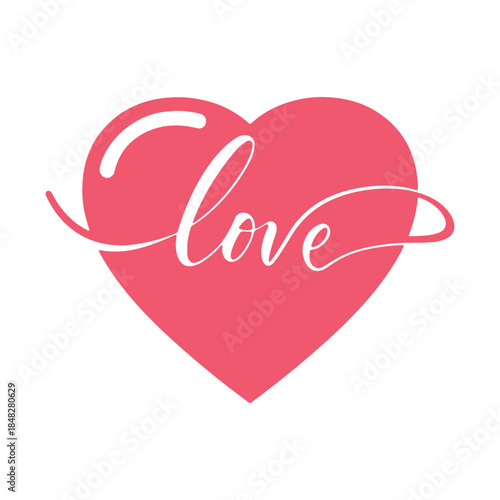 heart with love word icon