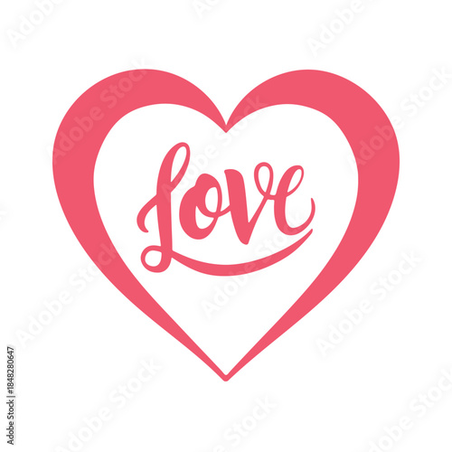 heart with love word icon