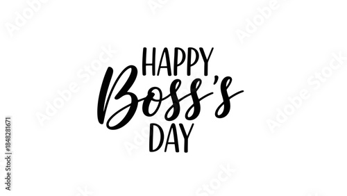 Elegant Happy Boss's Day calligraphy lettering design for greeting cards and banners