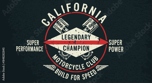 California Legendary Champion Motorcycle Club Emblem for Speed and Performance.