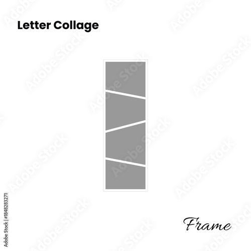 Photo Collage Composition Forming Letter I for Contemporary Design Use