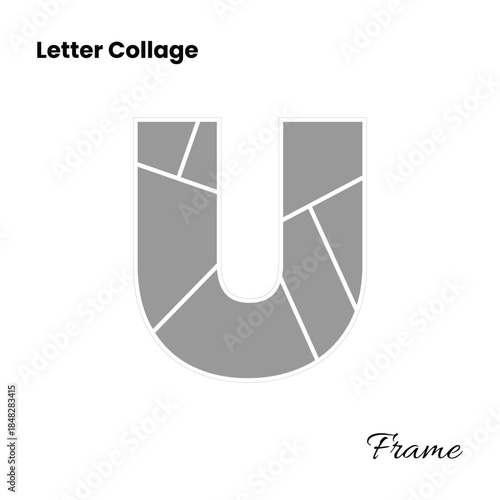 Modern Visual Photo Collage Arrangement in Letter U Form