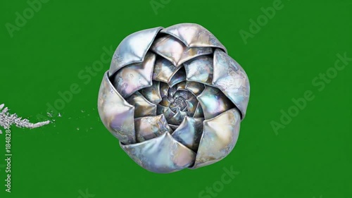 Mystical Pattern Dance with ethereal fluid morphing in slow effect ad_ready green screen morphing shapes style featuring morphing