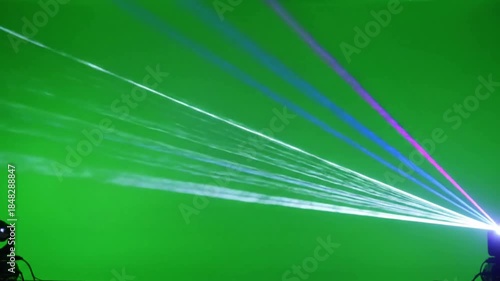 Laser beams tracing crystal structure with laser beams scanning on pure effect green screen light rays style featuring laser light,