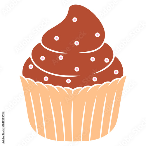 Brown Cupcake with Sprinkles