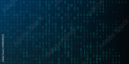 A stream of binary matrix code on the screen. numbers of the computer matrix. The concept of coding, hacker or mining of crypto-currency bitcoin.