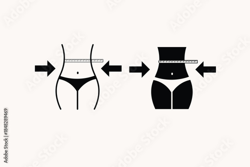 Woman body shape and diet icon.