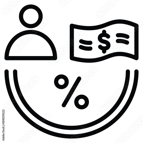 Payroll Taxes Icon Line Vector Illustration
