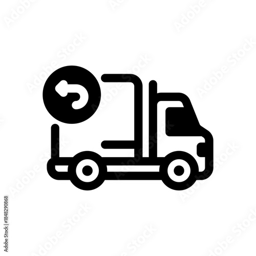 Delivery Canceled Truck Icon with Arrow Back for Logistics and Shipping Status