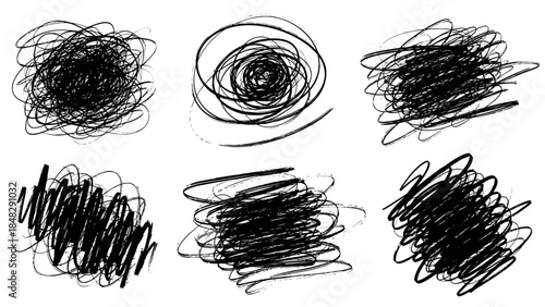 Scribble chaos background, illustration of chaotic lines, expressive and artistic composition