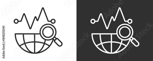 Statistics Icon Set Vector Collection Isolated In Black And White