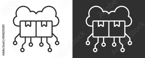 Digital Product Icon Set Vector Collection Isolated In Black And White