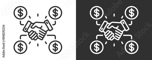 Crowdfunding Icon Set Vector Collection Isolated In Black And White