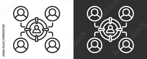 Target Icon Set Vector Collection Isolated In Black And White
