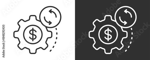 Process Icon Set Vector Collection Isolated In Black And White