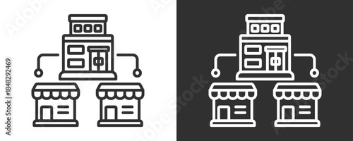 Franchise Icon Set Vector Collection Isolated In Black And White