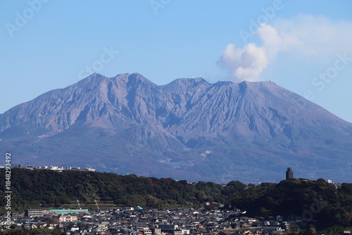 桜島と噴煙