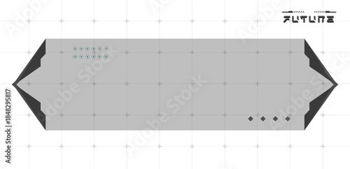 Digital HUD screen white or technology box interface vector editable