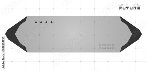 Digital HUD screen white or technology box interface vector editable