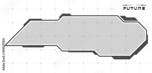 Digital HUD screen white or technology box interface vector editable