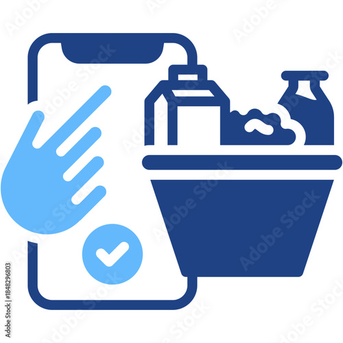 Online Groceries glyph color icon
