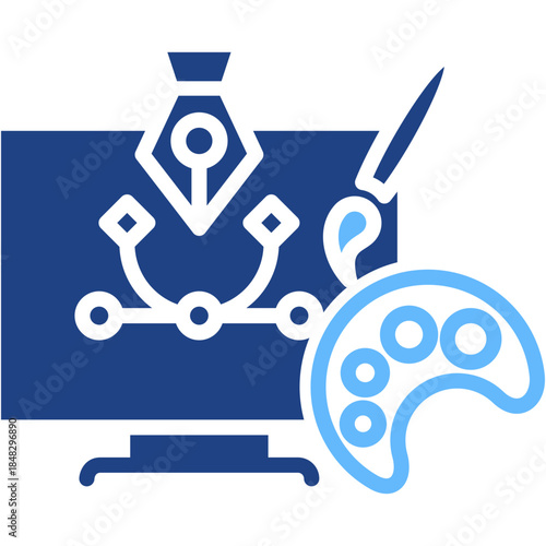 Designing Tools glyph color icon