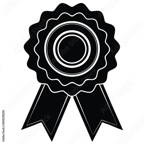 Classic rosette award with a golden ribbon and star detail, symbolizing achievement and victory