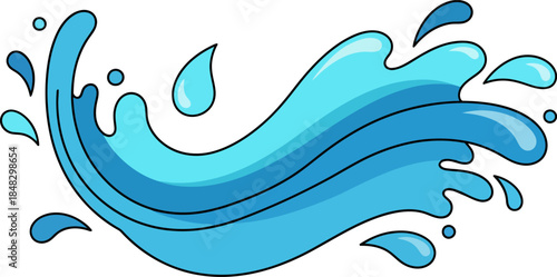  illustration of a water splash, which is a sudden disturbance to the surface of a liquid