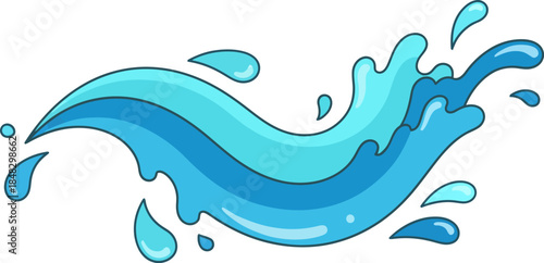 illustration of a blue water splash or wave