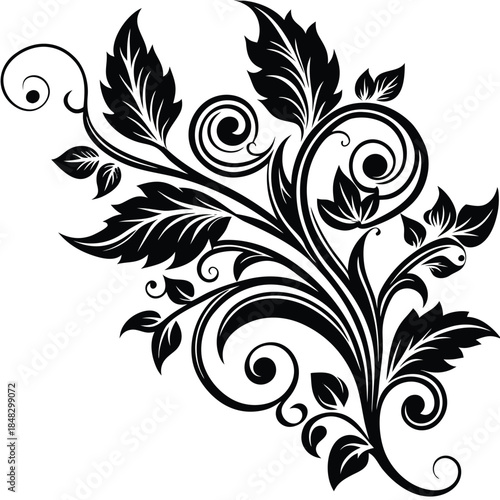 Decorative flourish in a rich, deep red hue, elegant and ornate design element for sophisticated embellishments and branding.
