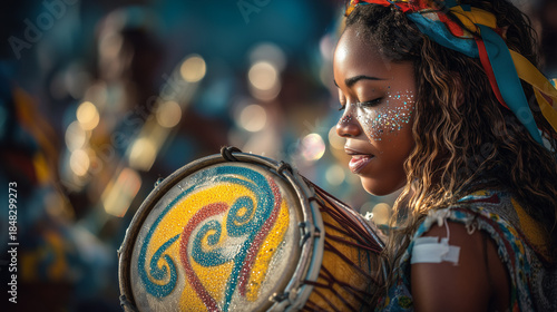 Vibrant Kaapse Klopse Tweede Nuwe Jaar Carnival Celebration in Cape Town Featuring Young Drummer