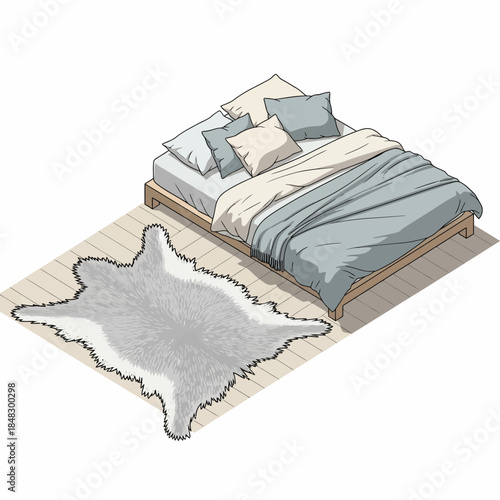 cozy bedroom with plush bedding and soft fluffy rug for relaxing nights