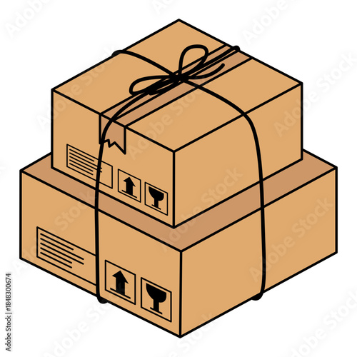 stack of cardboard boxes, vector illustration