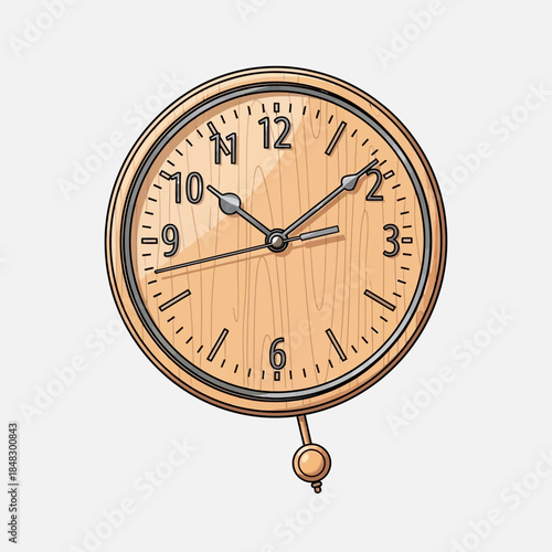 wooden round wall clock with traditional design and precise time display for home or office