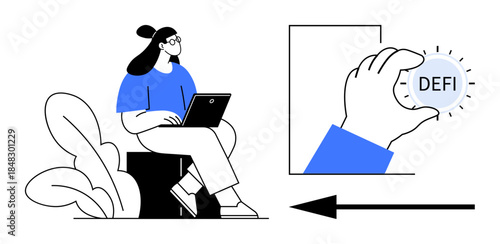 Decentralized finance concept. Decentralized finance enables global financial transactions, promotes financial inclusion, and enhances transparency. Ideal for fintech, DeFi platforms, blockchain