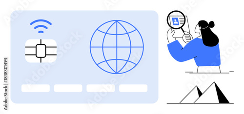Digital identification concept. Digital identification with icons s identity verification. Digital identification ensures security and global connectivity. Perfect for technology, cybersecurity