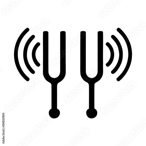 Icon "Resonance": two tuning forks with harmonizing sound waves.
