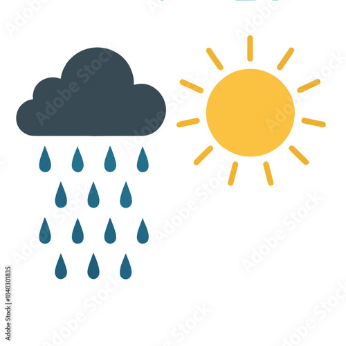 Cloud raining then clearing to sun