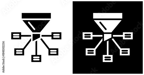 Billede på lærred Api Gateway Icon Set In White And Black Background