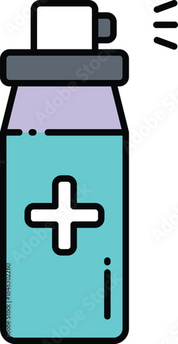 Modern Flat Design Icon of a Respirator Mask, Providing Essential Health and Safety Protection Against Airborne Contaminants and Pollutants