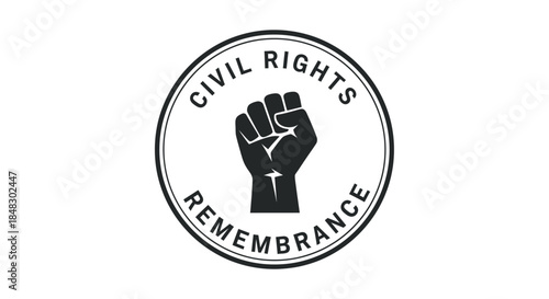 Civil Rights Remembrance Fist Icon for Justice and Equality