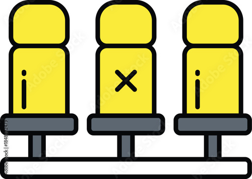 Modern Flat Design Icon of a Respirator Mask, Providing Essential Health and Safety Protection Against Airborne Contaminants and Pollutants