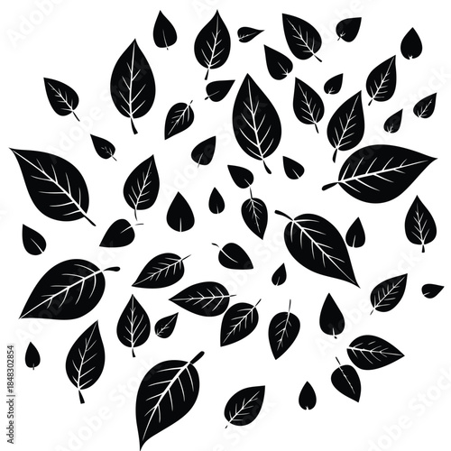 Collection of vibrant green leaves with intricate details, showcasing nature's beauty and freshness for organic and eco-friendly themes.