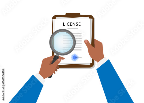Lawyer Checking Legal Document Flat Illustration stock illustration