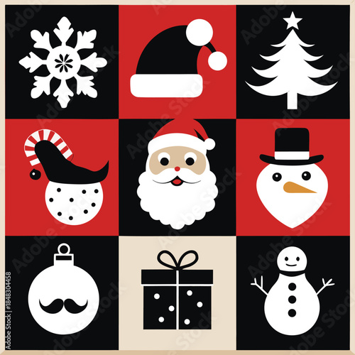 Monochromatic grid of nine perfectly arranged black and white circles, clean, modern, minimalist pattern