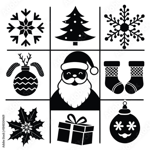 Monochromatic grid of nine perfectly arranged black and white circles, clean, modern, minimalist pattern