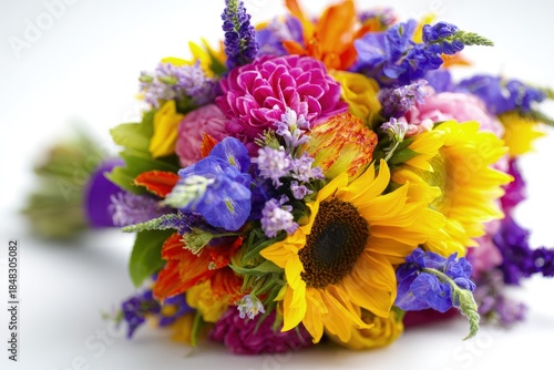 Wallpaper Mural Vibrant Colorful Flower Bouquet Torontodigital.ca