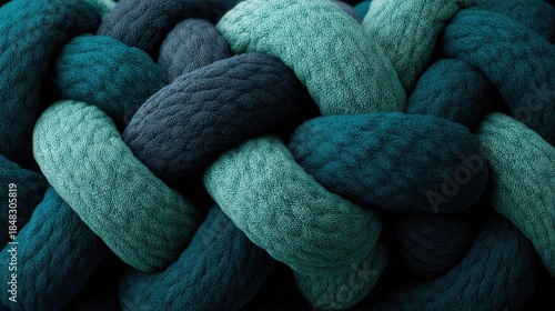 Close Up Woven Textile Pattern In Teal And Turquoise Tones