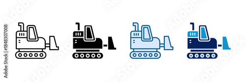Heavy Machinery Icon Set Multiple Style Collection
